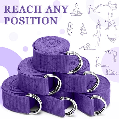 183*3.8cm Yoga Strap Cotton Exercise Yoga Belt Adjustable Woven Stretch D-Ring Buckle Fitness Stretching Bands Pilates Rope