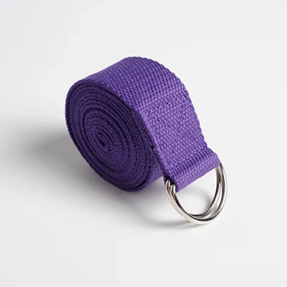 183*3.8cm Yoga Strap Cotton Exercise Yoga Belt Adjustable Woven Stretch D-Ring Buckle Fitness Stretching Bands Pilates Rope