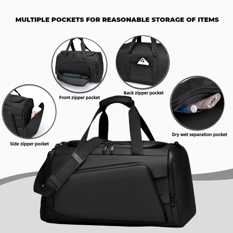 Large Capacity Multifunctional Travel Duffels With Multiple Compartments Suitable For Fitness Travel And Overnight Travel