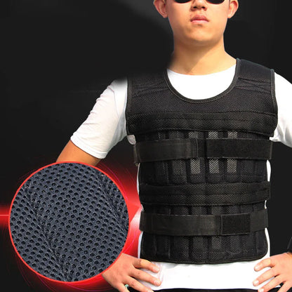 20kg Adjustable Weighted Vest,Empty Bag Fitness Running Vest for Men Women,Black Physical Training Clothing for Boxing