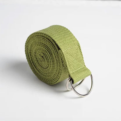 183*3.8cm Yoga Strap Cotton Exercise Yoga Belt Adjustable Woven Stretch D-Ring Buckle Fitness Stretching Bands Pilates Rope