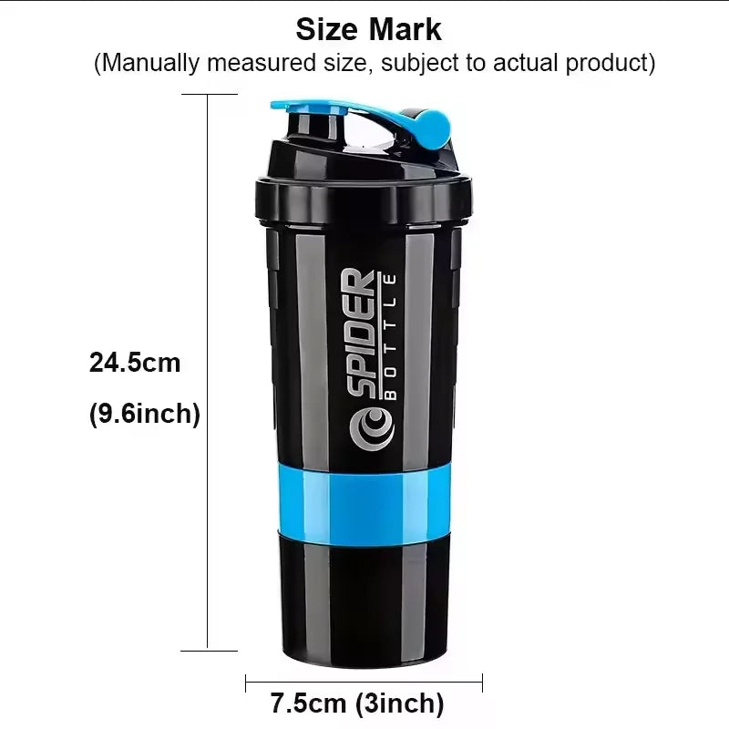 Shaker Cups Portable Protein Powder Shaker Water Bottles Outdoor Sports Milkshake Kettle Gym Fitness Mixing Shake Bottle